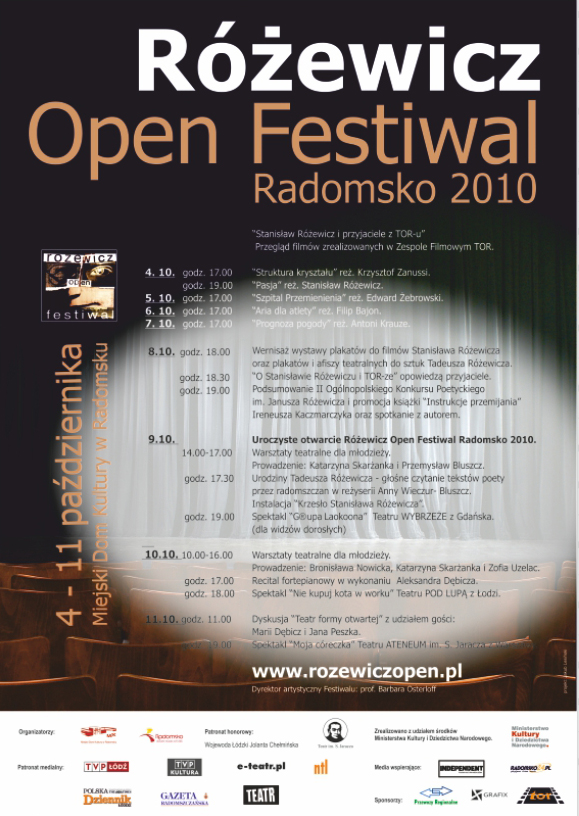 plakat różewicz open festiwal 2010