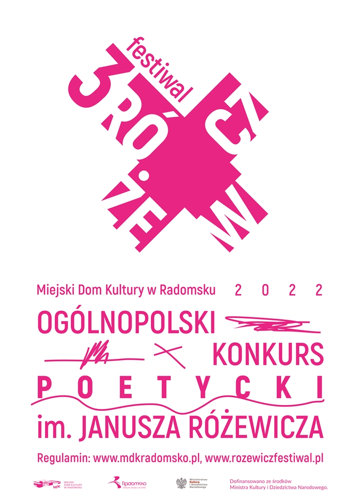 OKP - plakat ogólnopolskiego konkurs poetyckiego im. Janusza Różewicza