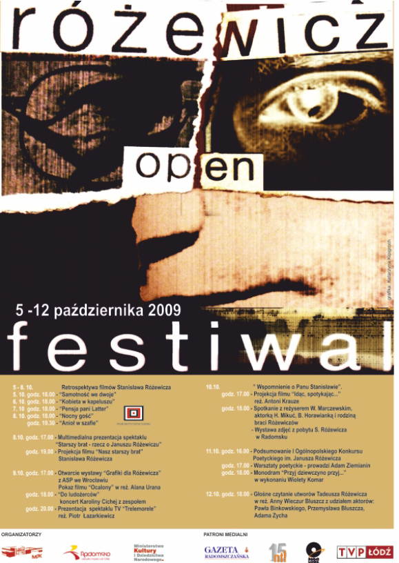 plakat różewicz open festiwal 2009