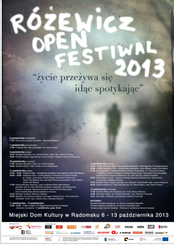 plakat różewicz open festiwal 2013
