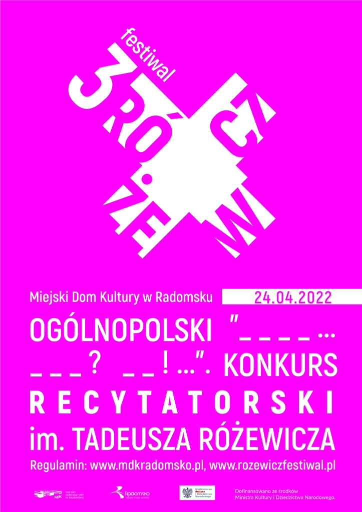 3xRóżewicz plakat - ogólnopolski konkurs recytatorski